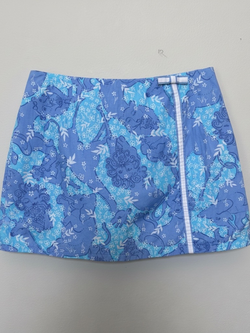 Vintage Lilly Pulitzer White Label Skort Lion Around Blue Print Size 4